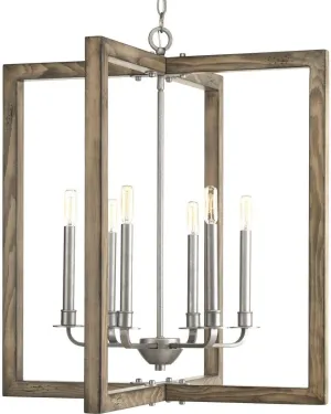 Progress Lighting Turnbury Collection 6-Light Coastal Chandelier Light Galvanized