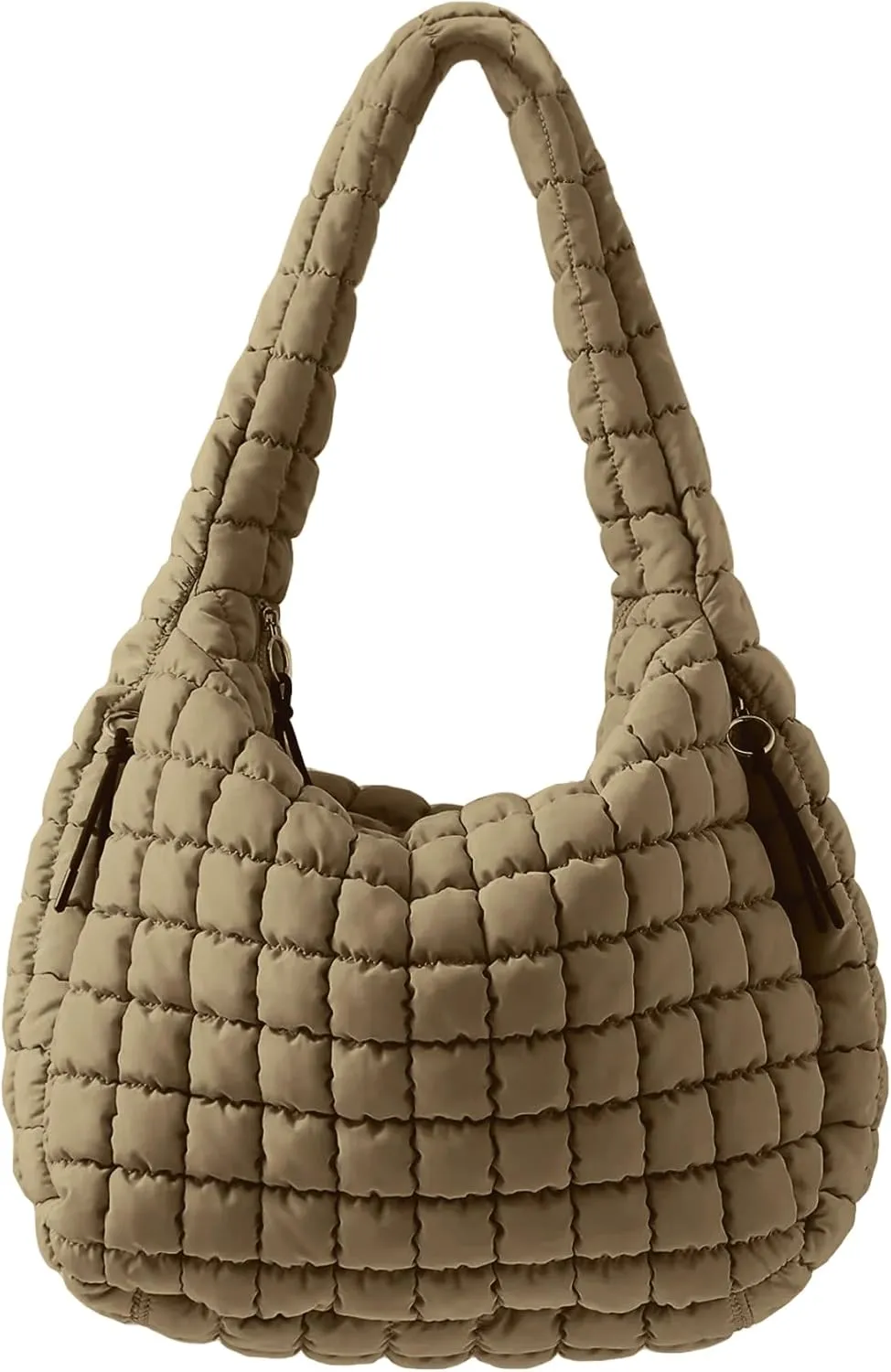 Puffer Quilted Shoulder Bag for Women Padding Shoulder Bag Puffy Hobo Bag Trendy Tote Bag 2025