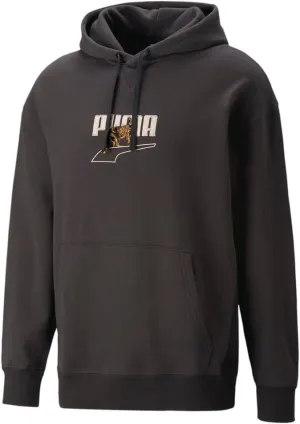PUMA Mens Downtown Graphic Hoodie Casual Outerwear Casual Breathable - Black - Size L