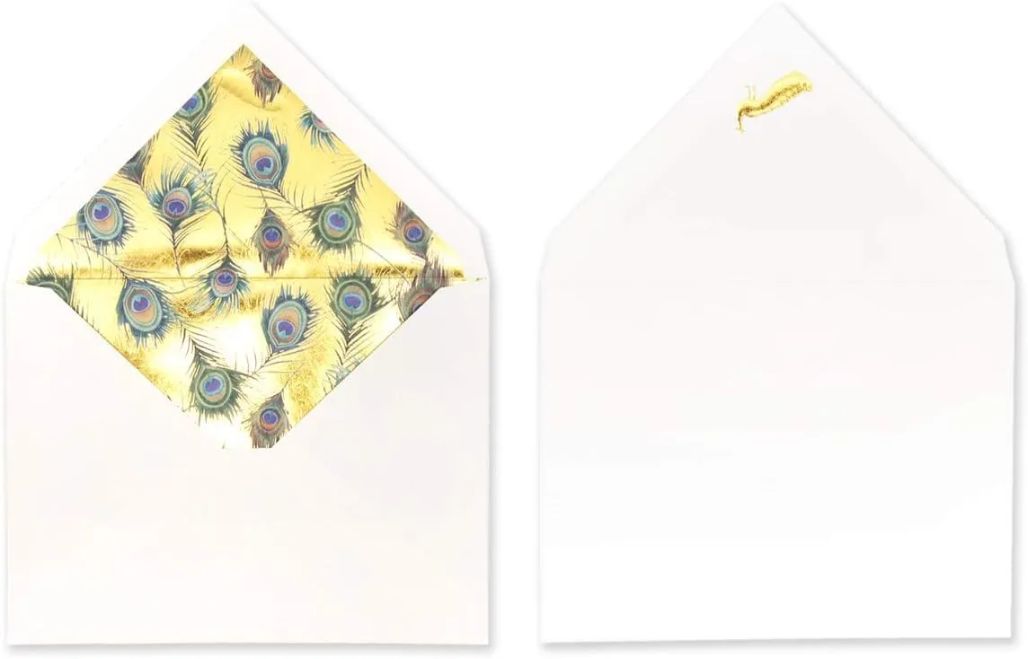 Punch Studio Embellished Thank You/Note Cards and Envelopes, Peacock (44632)