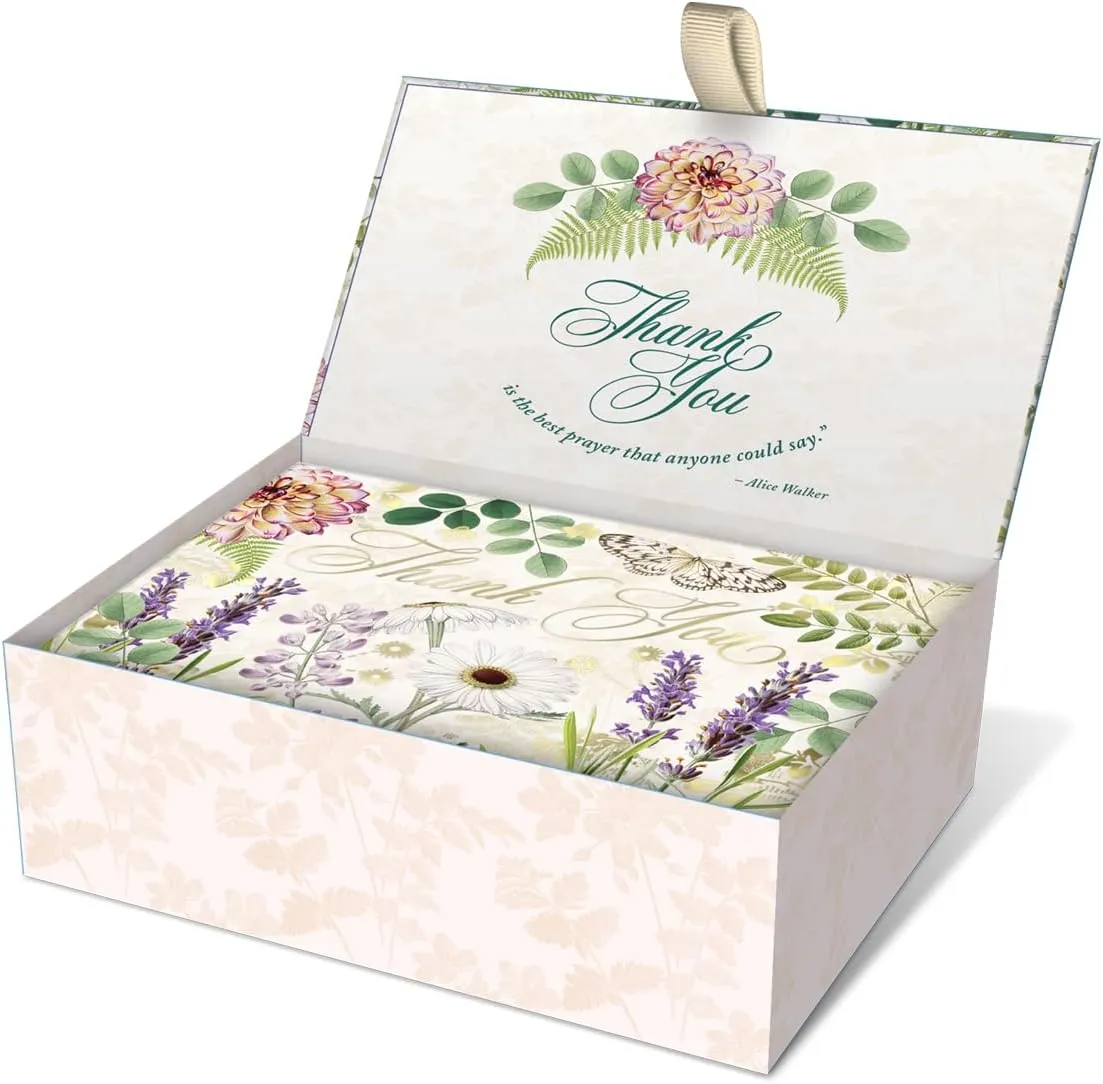Punch Studio Nature's Grace Garden, Boxed Note Cards, 12 Cards With Keepsake Box (59268)