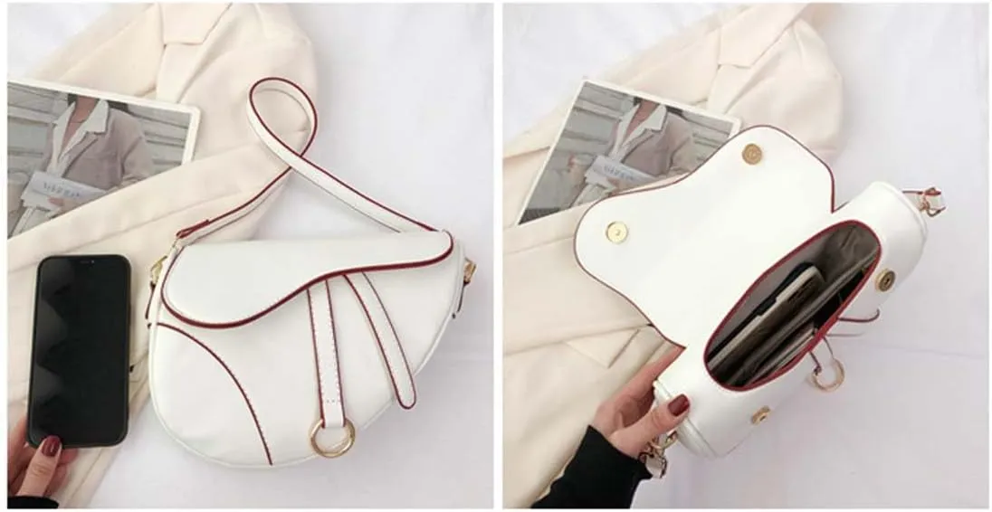 PURFANREE Women Trendy Small Clutch Purse Saddle Shoulder Bag Underarm Handbag Satchel HandBag Crossbody Bag