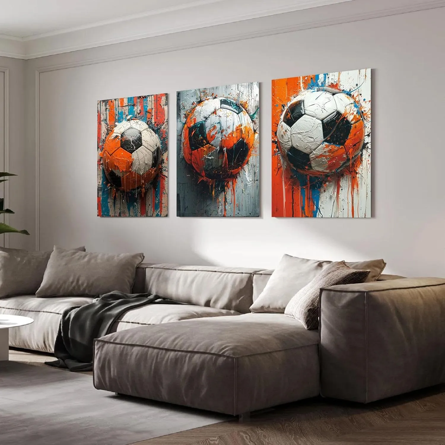 QFKJDML Graffiti Canvas Wall Art, Pop Street Art Canvas Prints for Wall Decor, Cool Graffiti Framed Artwork for Boys Bedroom Man Cave - 60x80cm(24x32in) x3 Unframed (White,black 65 art)