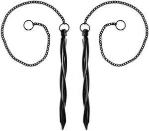 QMARK 2 Pack Rain Chain Anchors - Black Rain Chain Anchoring Stakes for Gutter with 10 Inch Stake and 20 Inch Chain