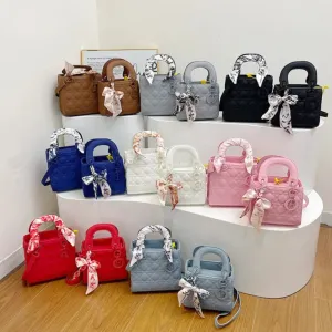 Quilted Handbags/Tote Bags With Scarf