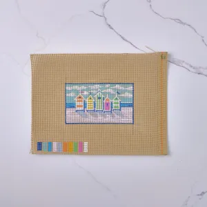 "Beach Houses" Hand Painted Needlepoint Canvas
