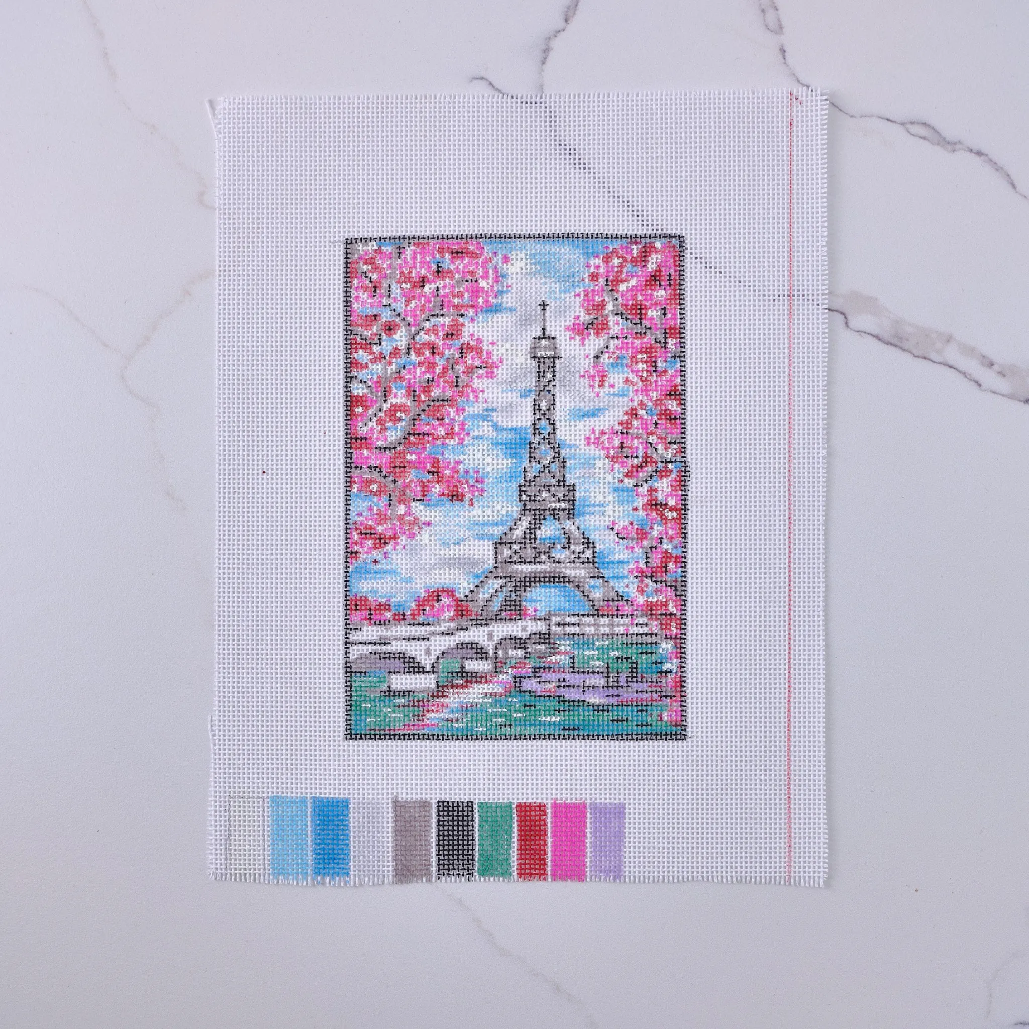 "Paris" - Hand Painted Needlepoint Canvas
