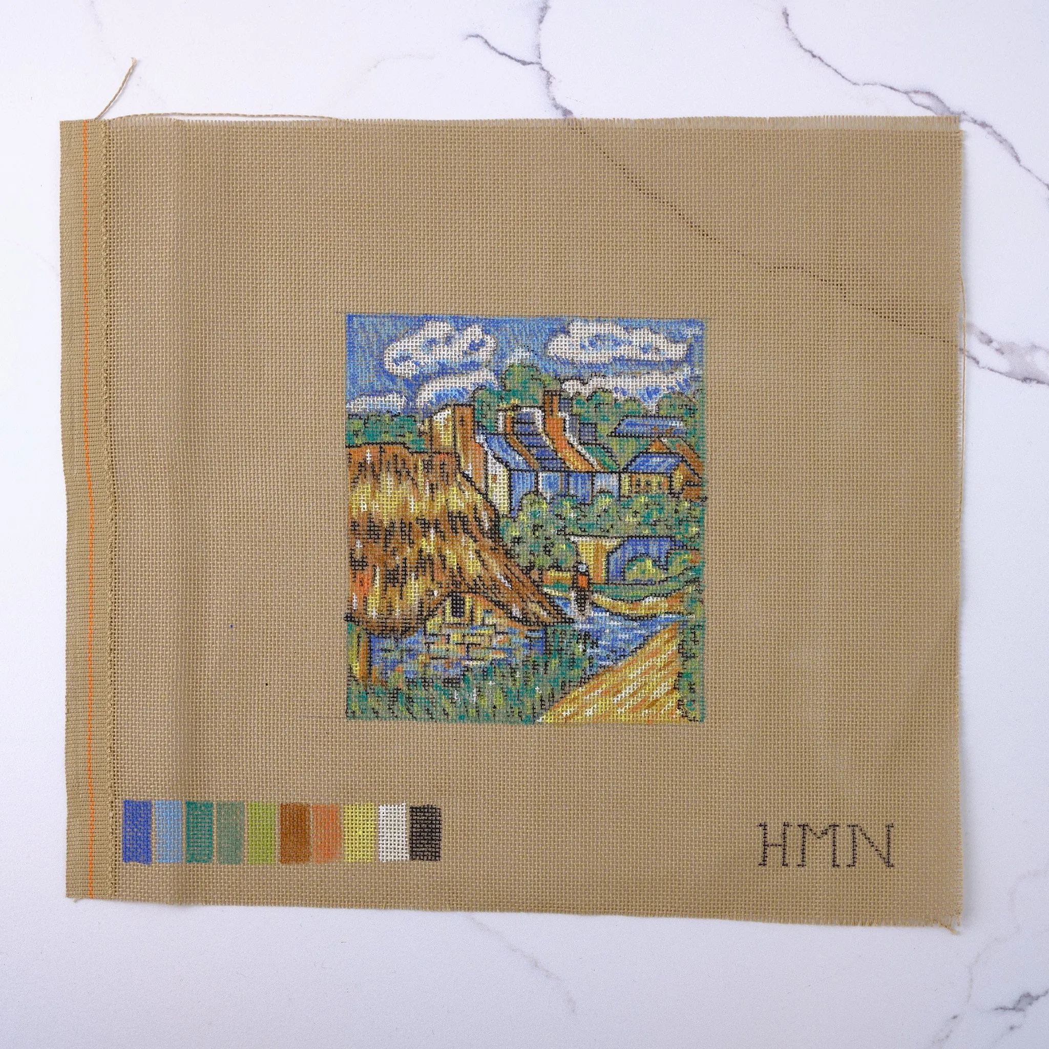 "Van Gogh" Inspired Hand Painted Needlepoint Canvas