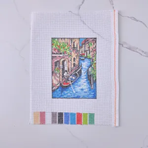 "Venice Canal" - Hand Painted Needlepoint Canvas