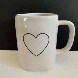 Rae Dunn HEART Mug - 2 sided - Ceramic - Great Happy Valentine's Day