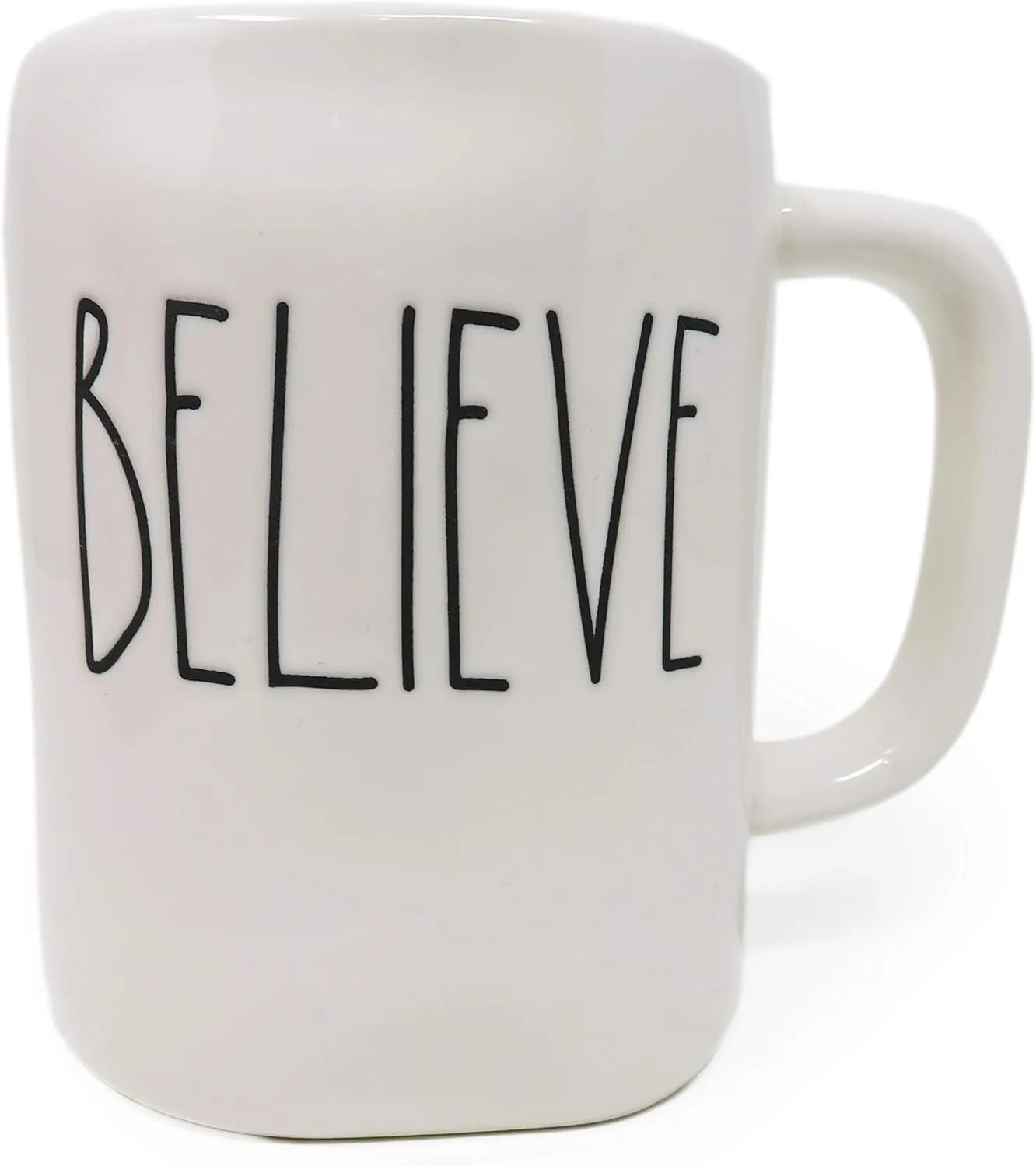 Rae Dunn Magenta Ceramic BELIEVE Coffee Mug