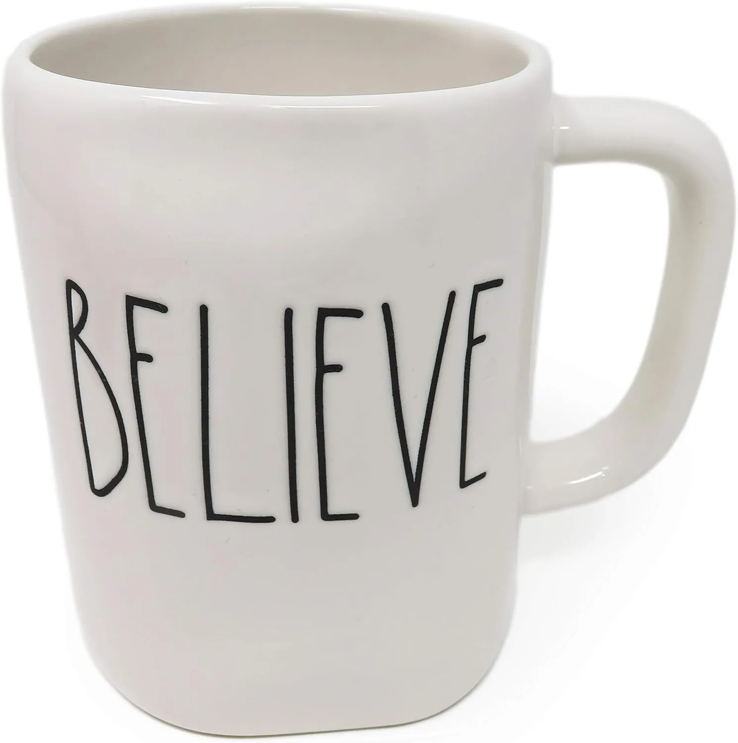 Rae Dunn Magenta Ceramic BELIEVE Coffee Mug