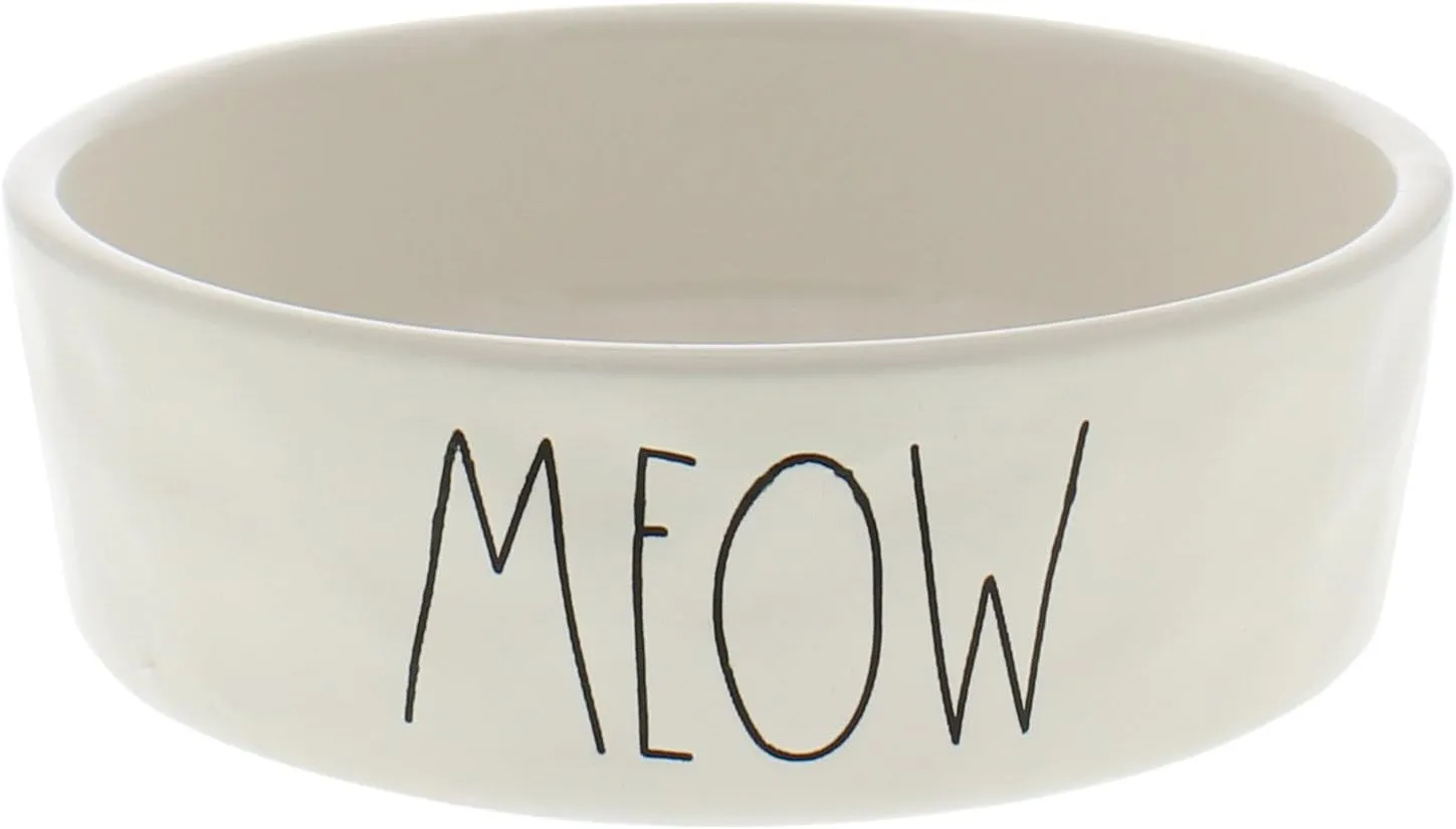 Rae Dunn Magenta Ceramic Pet Bowl Meow Small 4.75 Inch