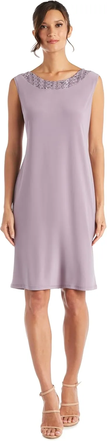 R&M Richards Womens Plus Embellished Evening Two Piece Dress
