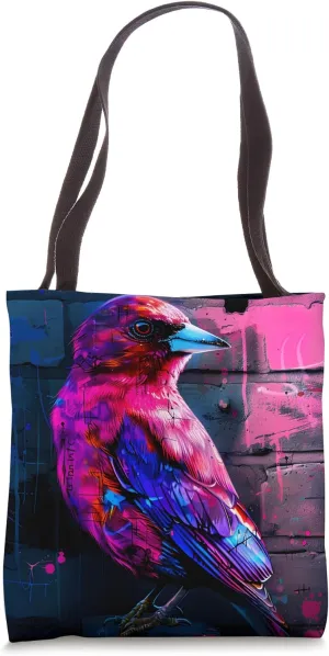 Red Crossbill Bird Lover Graffiti Art Tote Bag