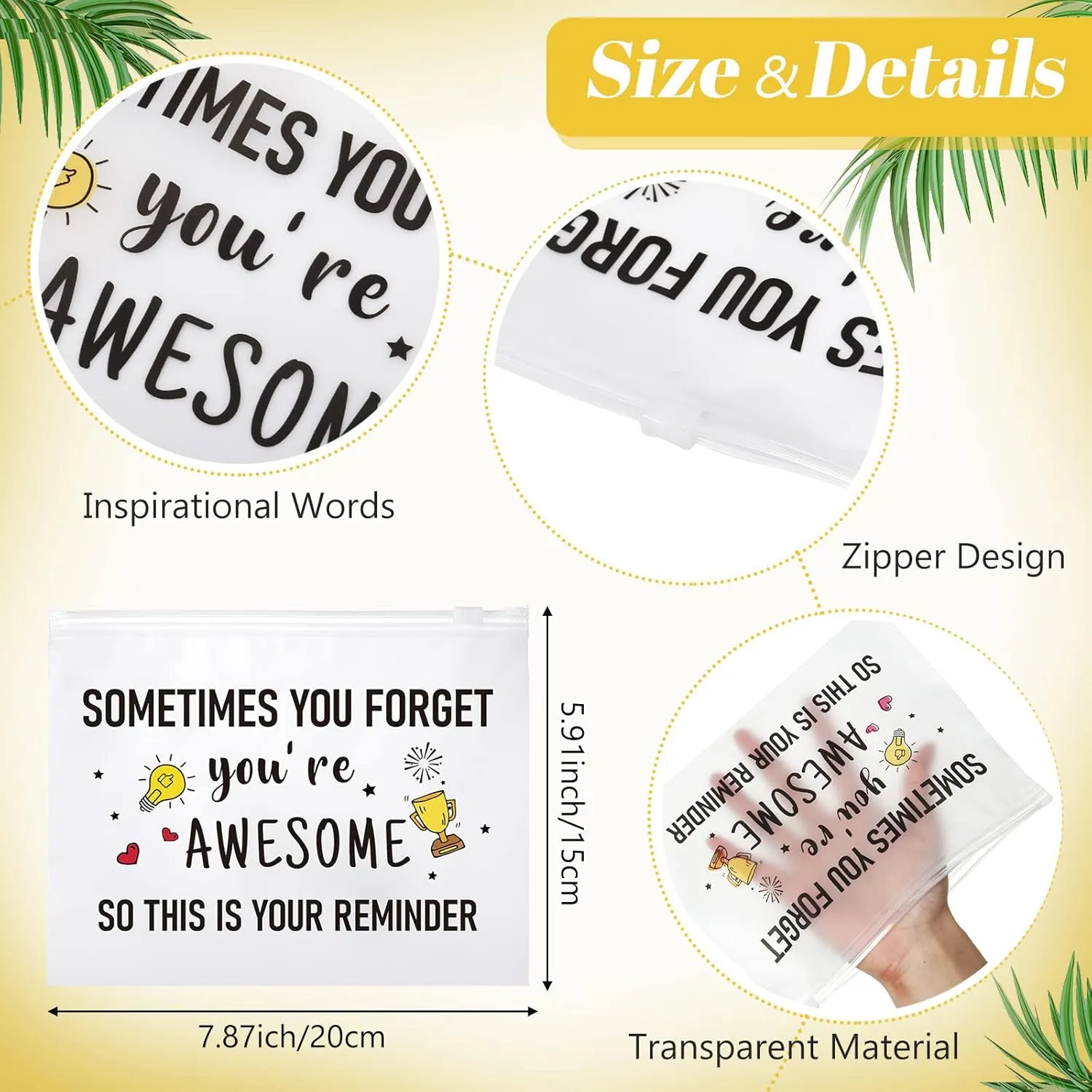 Reginary 50 Pcs Inspirational Gifts Bulk for Women Cosmetic Bag EVA You Are Braver Awesome Makeup Bag with Zipper for Birthday Graduation Christian Easter Encouragement Gifts(You Are Awesome)