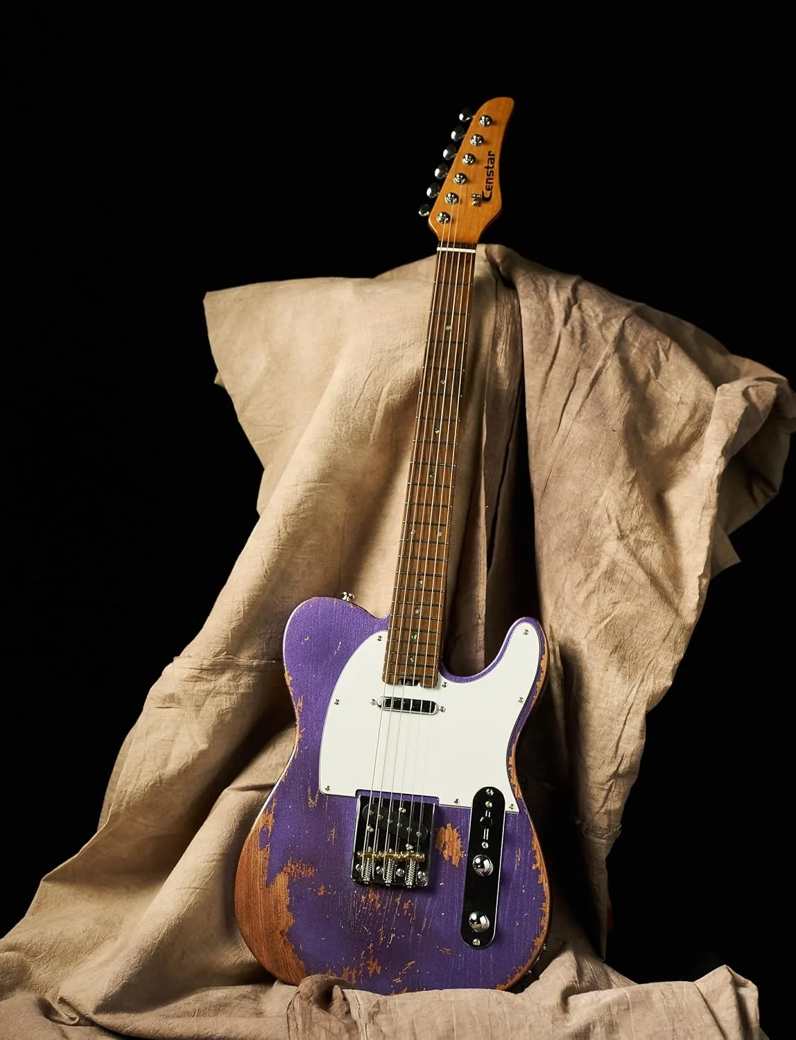 Relic Electric Guitar,ELM Body and Maple Neck,Bone Nut,6-String Relic Guitar,Professional/Full Size/Electric Guitars for Adults.