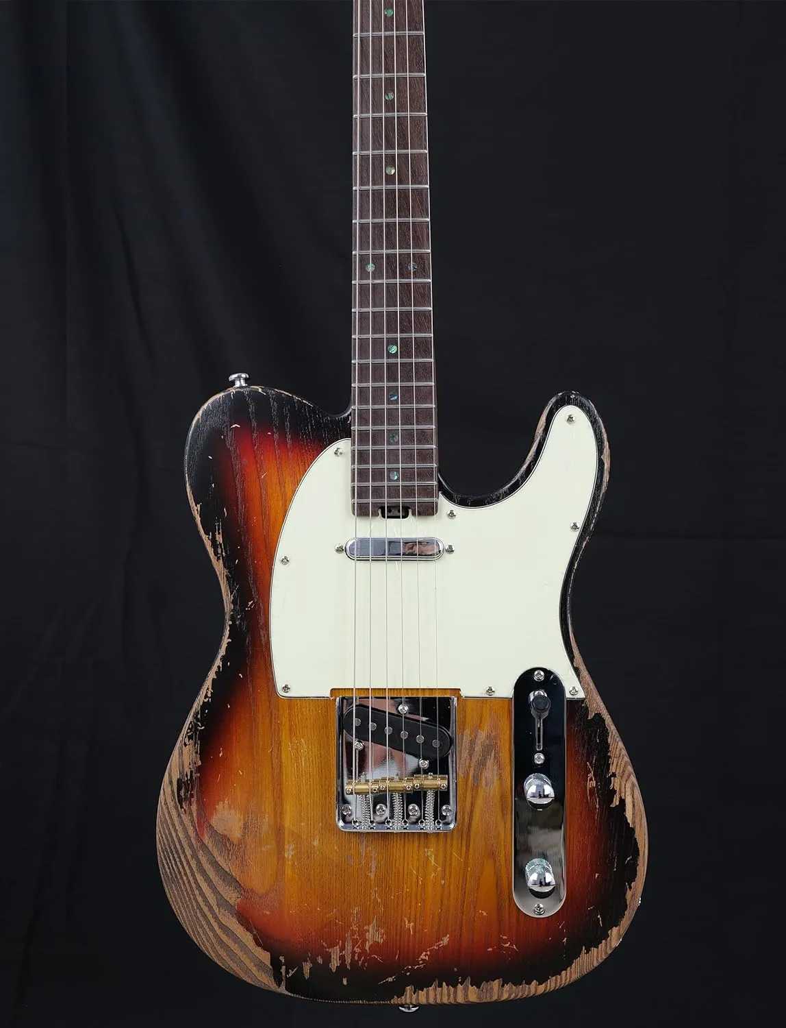 Relic Electric Guitar,ELM Body and Maple Neck,Bone Nut,6-String Relic Guitar,Professional/Full Size/Electric Guitars for Adults.