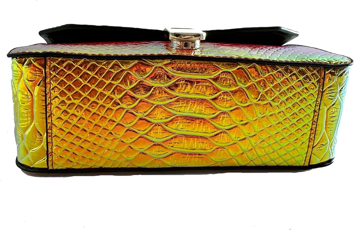 RemeeHi Hologram Snake Skin Leather Shoulder Bag Crossbody Bag with Chain
