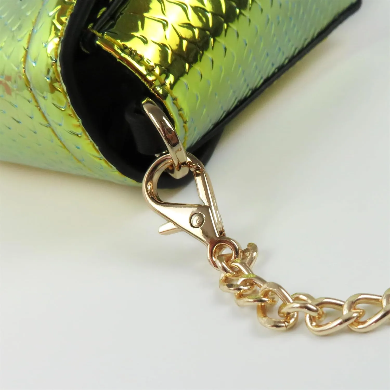 RemeeHi Hologram Snake Skin Leather Shoulder Bag Crossbody Bag with Chain