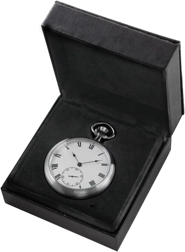 Resistance Full Steel Pocket Watch Mechanical Hand Wind Antique Clock Honed Stainless Original with Chain & Box