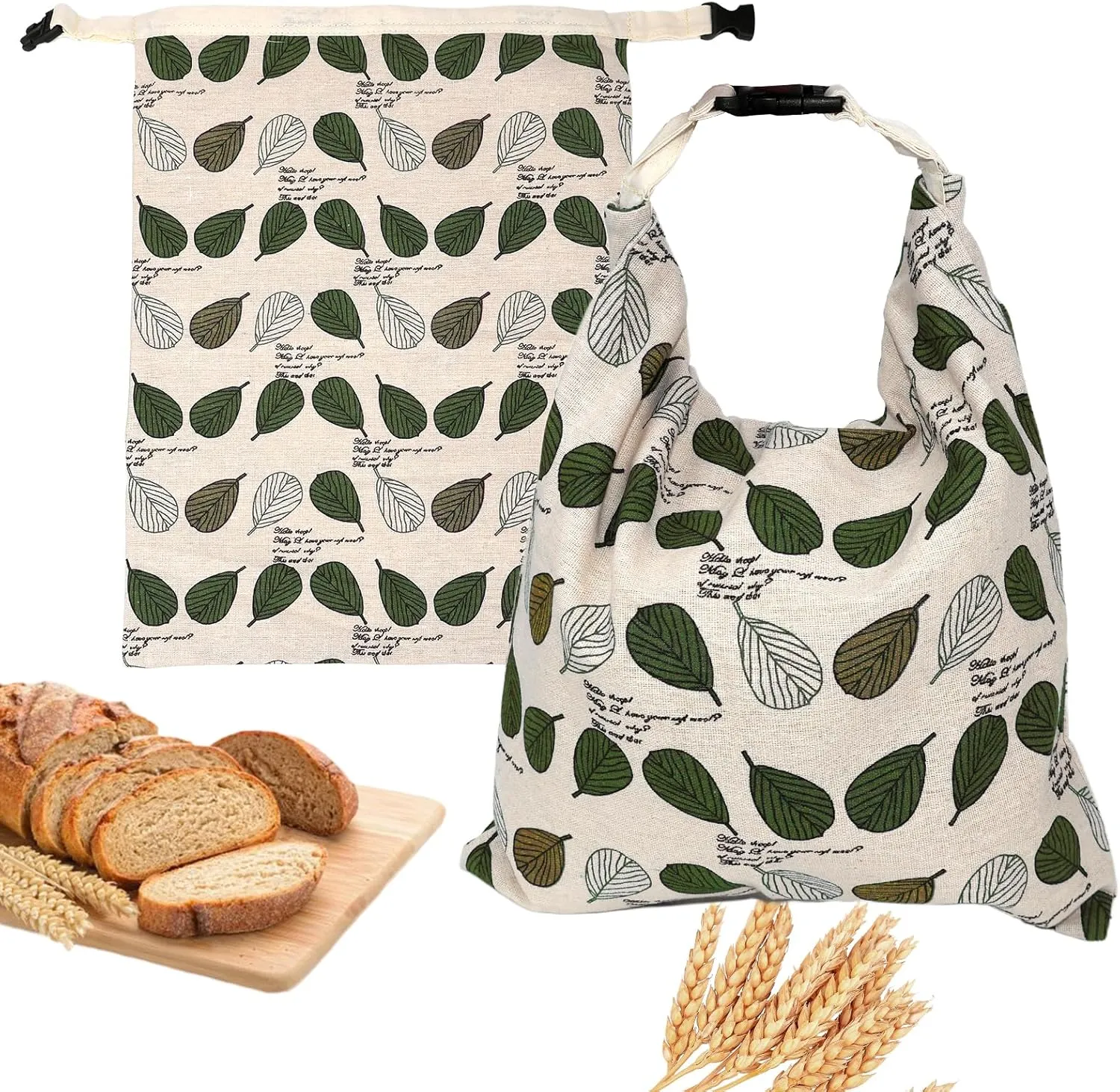 Reusable Beeswax Bread Bags for Homemade Sourdough, Sourdough Bread Bag with Zipper, 2 Pack Cotton Large Food Storage Bags to Keep Fresh