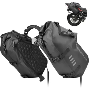 Rhinowalk Motorcycle Saddle Bags Waterproof Anti-Vibration Motor Side Bags Shoulder Bag Motorbike Panniers 48L(24L*2) for most Adventure and Sport Motorcycle Racks, 1 Pair