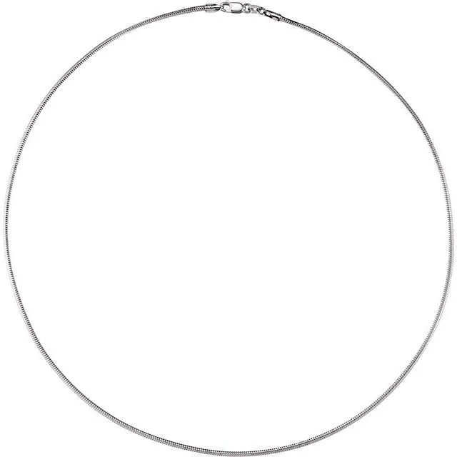 Rhodium-Plated Sterling Silver 1.5 mm Snake 16' Chain