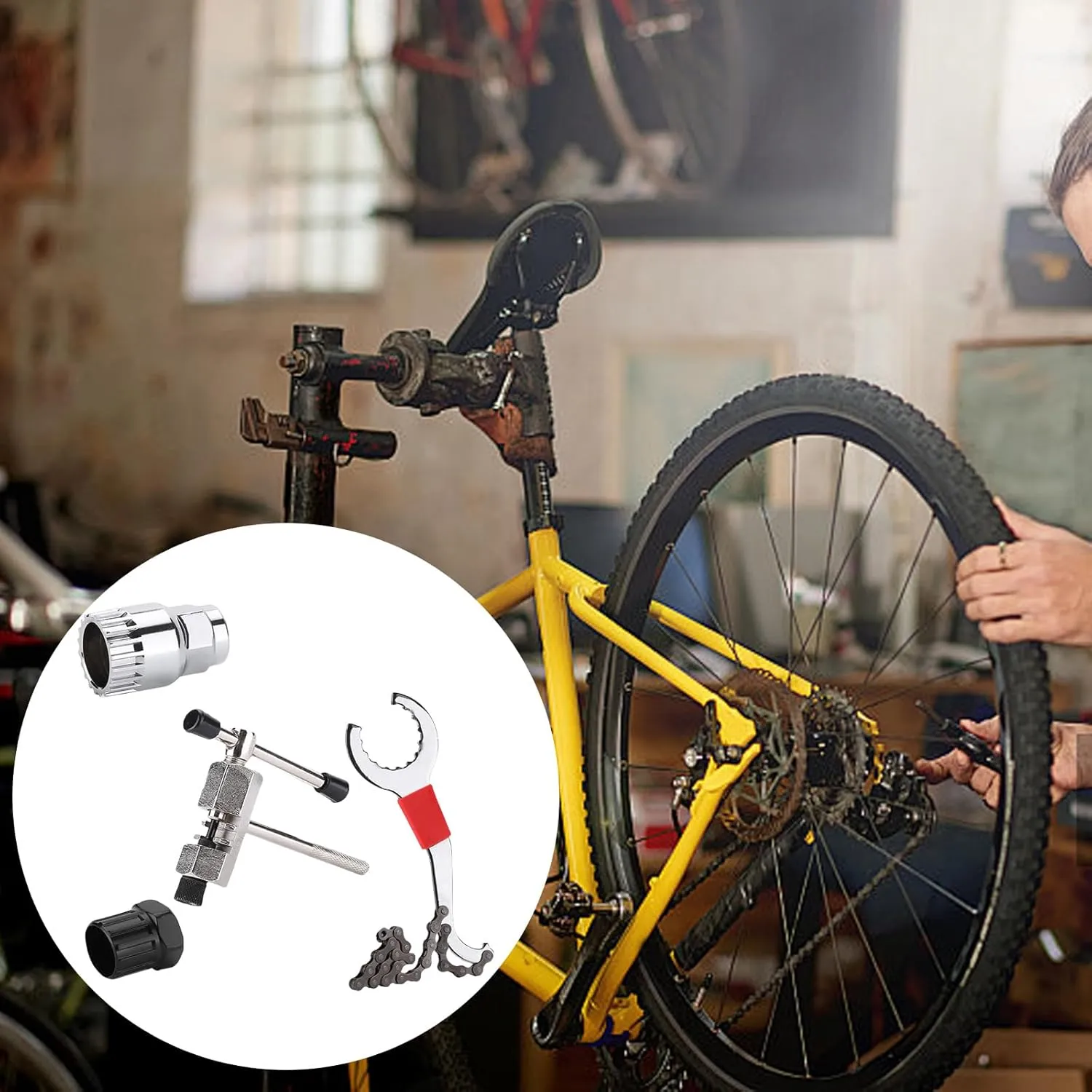 Road Bike Repair Tool Kits With Flywheel Remover Wrenches Chain Breaker Cycling Multitool Bicycles Maintenance Tool