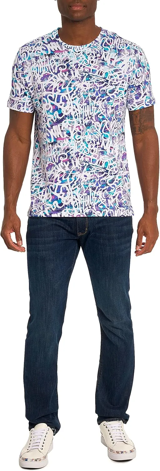 Robert Graham Men's Graffiti Art Short-Sleeve Knit Graphic Tshirt