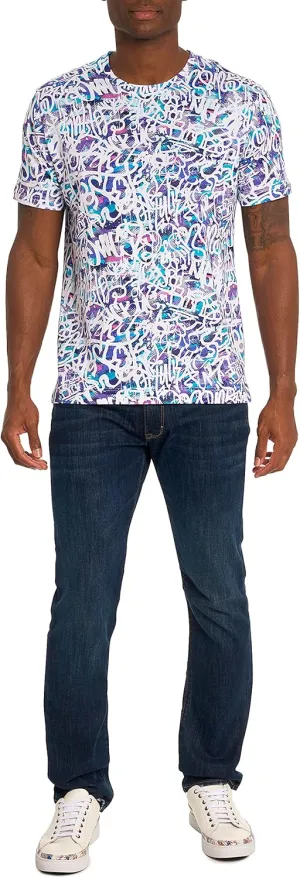 Robert Graham Men's Graffiti Art Short-Sleeve Knit Graphic Tshirt