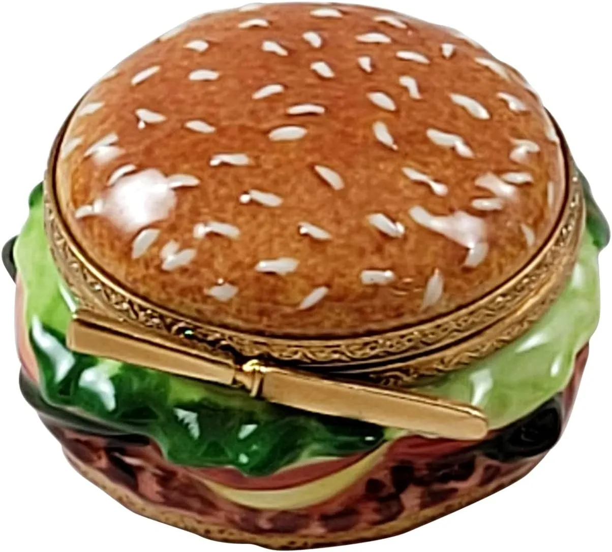 Rochard Hamburger Limoges Porcelain Box Figurine