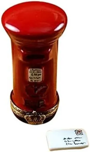 Rochard - travel Rochard Limoges Box - Red English Post Box Limoges Box
