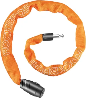 ROCKBROS Bike Chain Lock, Heavy Duty Anti Theft, 3 Ft Long, 5mm Thick Bicycle Lock with Key Set, Cut Proof for Door, Fence