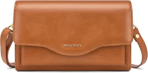 RONSIN Flap Saddle Bag for Women Crossbody Wallet Purse with RFID Card Saddle Purse Adjustable Strap Crossbody Bags