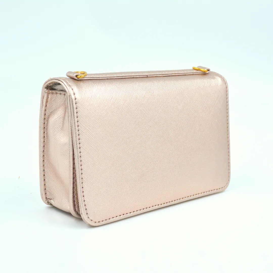Rosegold Textured Monogram Bag