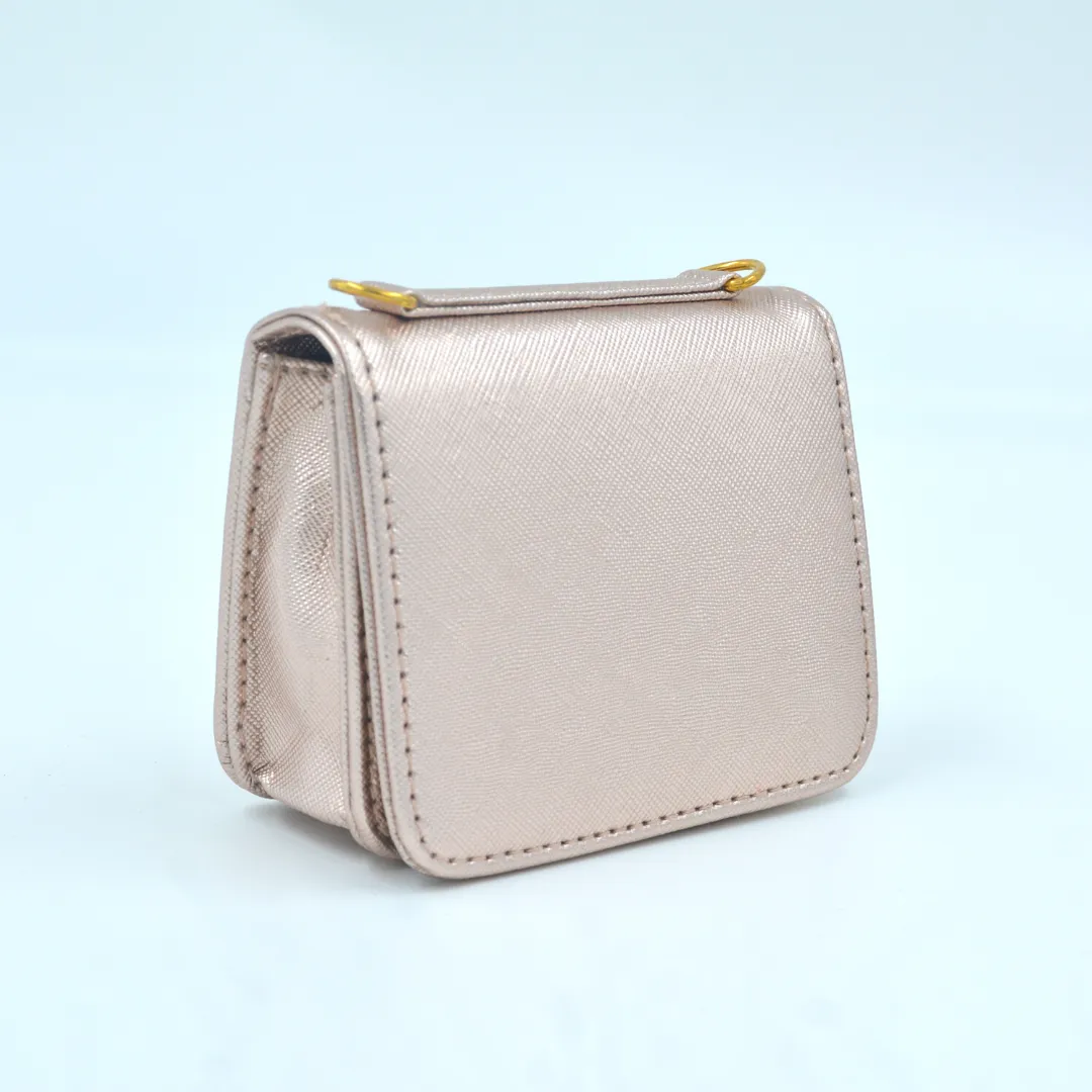 Rosegold Textured Monogram Bag