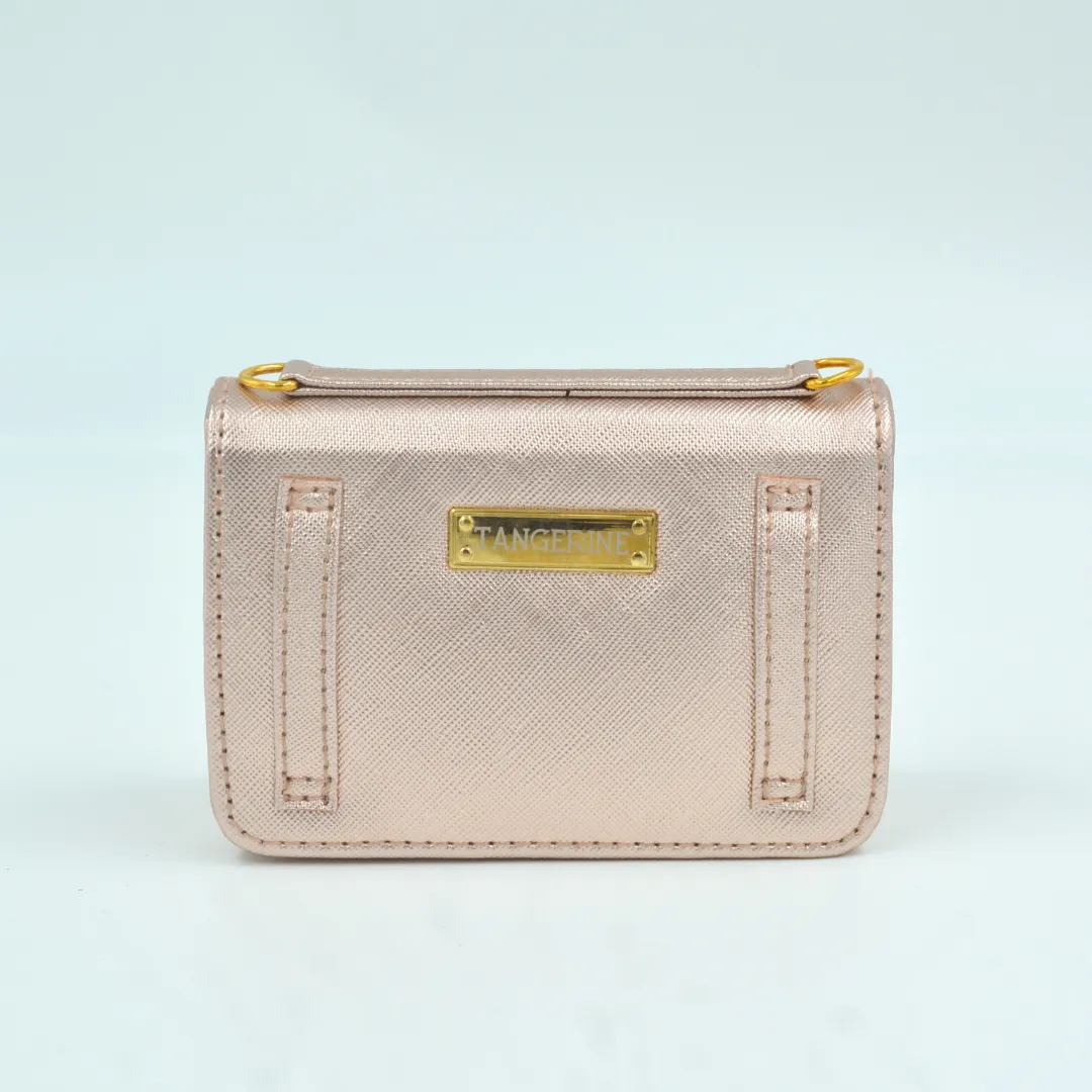 Rosegold Textured Monogram Bag