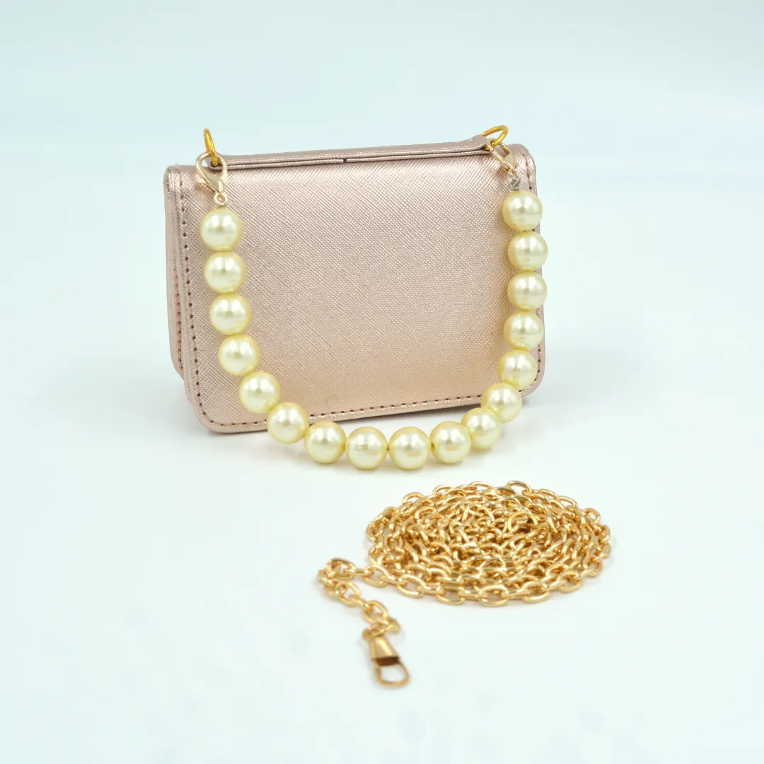 Rosegold Textured Monogram Bag