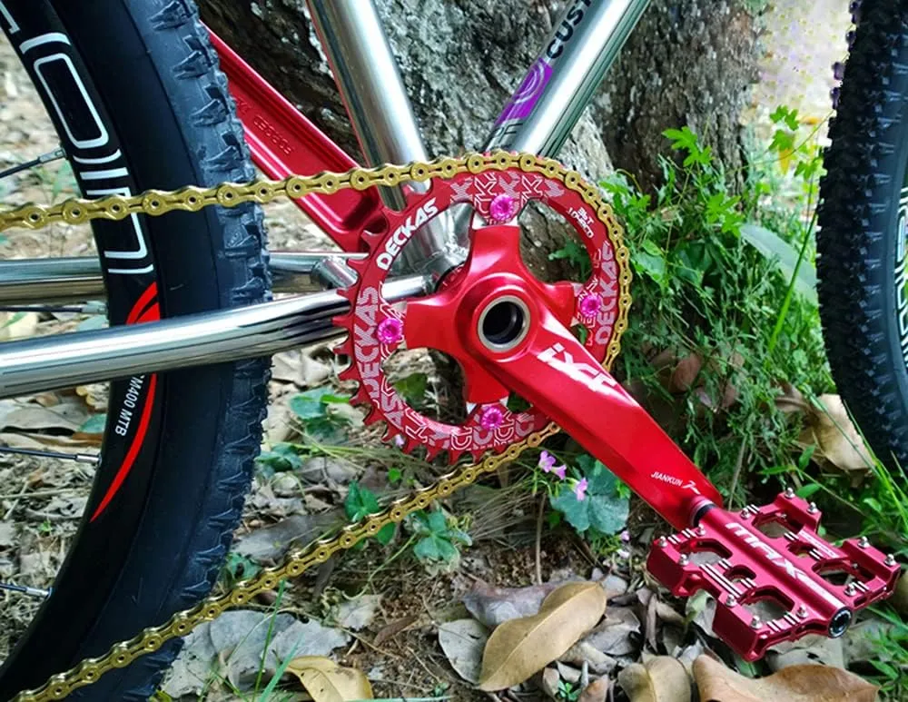 Round Oval 104BCD 32T 34T 36T 38T 40T 42T 44T 46T 48T 50T 52T Narrow Wide Single Chainring 1X System AL7075 CNC Ultralight Bicycle Bike Chainwheel Chain Ring 8/9/10/11-Speed