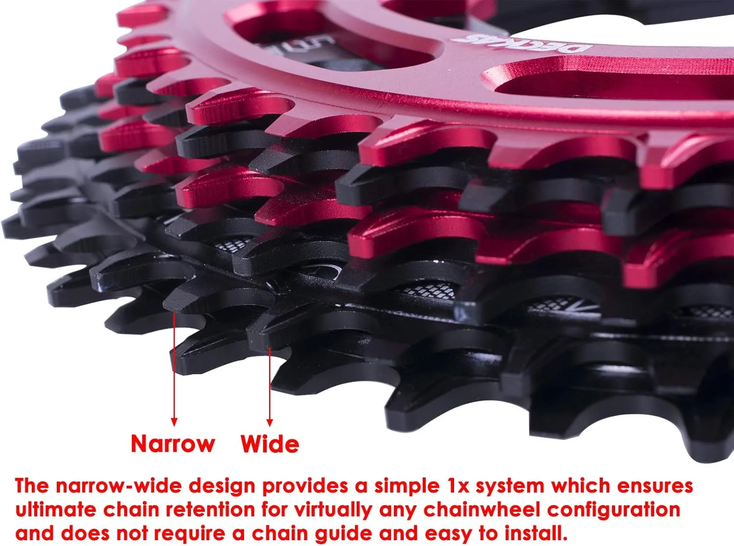 Round Oval 104BCD 32T 34T 36T 38T 40T 42T 44T 46T 48T 50T 52T Narrow Wide Single Chainring 1X System AL7075 CNC Ultralight Bicycle Bike Chainwheel Chain Ring 8/9/10/11-Speed