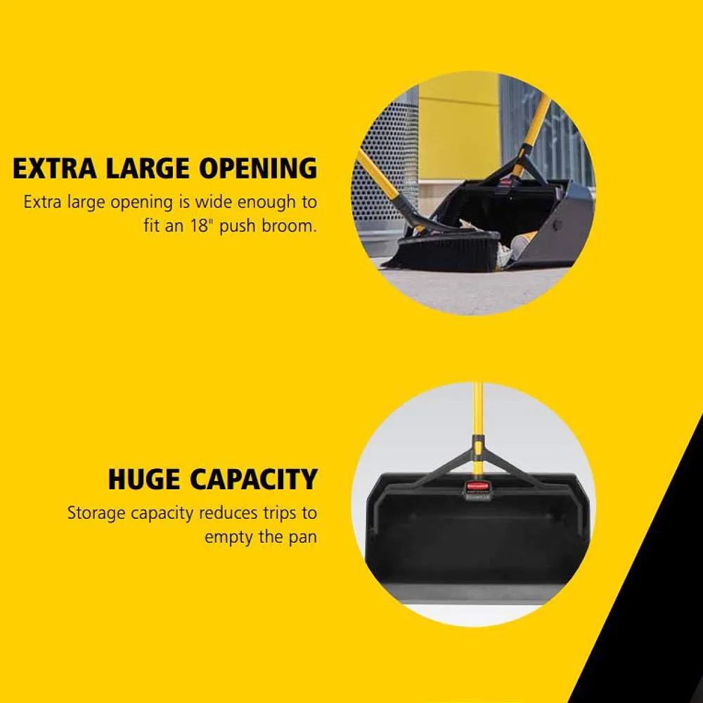 Rubbermaid Commercial Products Maximizer Heavy Duty Upright Debris/Dust Pan, Yellow, for Indoor/Outdoor Debris Collection