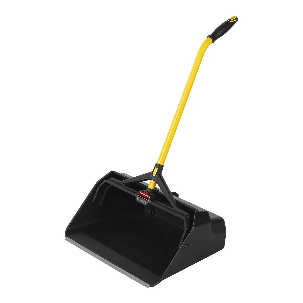 Rubbermaid Commercial Products Maximizer Heavy Duty Upright Debris/Dust Pan, Yellow, for Indoor/Outdoor Debris Collection