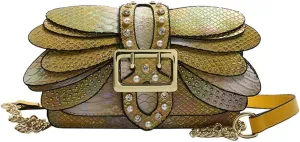 Rungion Womens Small Crossbody Bags Snake Print Handbags Vegan Leather Shoulder Purse Trendy Ladies Party Clutch Satchel