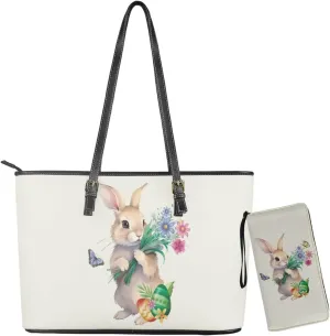 Saddle Purses for Women Easter Day Shoulder Bags Zipper Wallet 2 Pcs