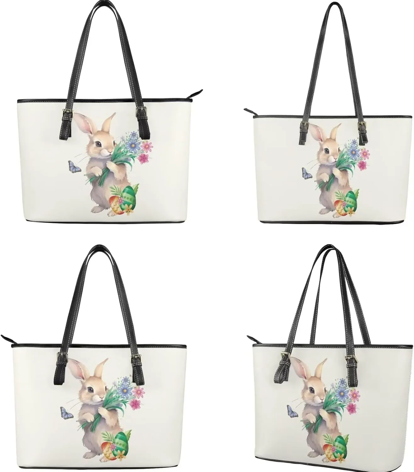 Saddle Purses for Women Easter Day Shoulder Bags Zipper Wallet 2 Pcs