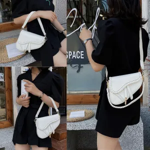 Saddle Shoulder Bag,Saddle Underarm Bag with Crossbody Shoulder Strap,Retro Crossbody Bags Underarm Vintage Handbag Satchel