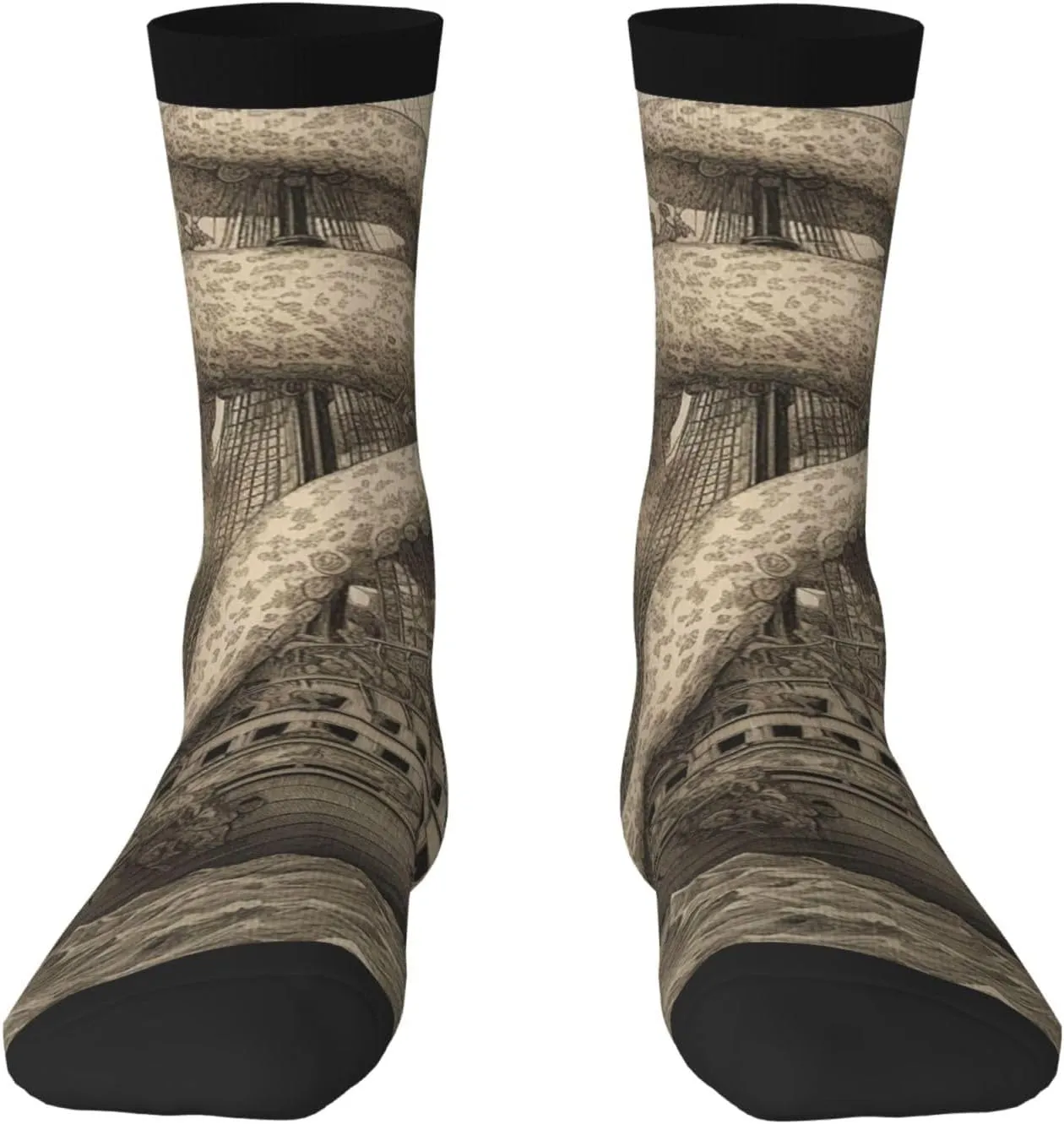 Sailing Pirate Octopus Crew Socks Unisex Cushioned Breathable Athletic Ankle Socks Casual Calf Socks for Running