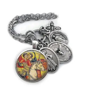 Saints Sergius and Bacchus Keychain, Necklace or Clip, Patron Saint Confirmation Gift