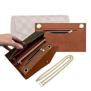 Sarah Wallet Insert Purse Conversion Kit for Sarah Wallet with Gold Chain Sarah Wallet on Chain (60cm Gold Chain - Handbag Fit, Geyser Blue)